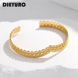 316L Stainless Steel Crown Cuff Bracelet For Women Girl