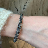 Silver Retro Bracelets Vintage Rose Flowers Girl Party Jewelry