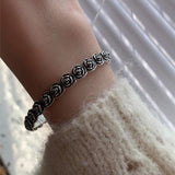 Silver Retro Bracelets Vintage Rose Flowers Girl Party Jewelry