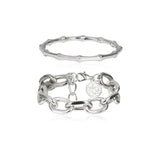 Metal Chain Link Bamboo Bracelet Bangle Punk Women Party