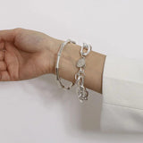 Metal Chain Link Bamboo Bracelet Bangle Punk Women Party