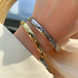 Silver Star Cuff Bangle with Zirconia Charm