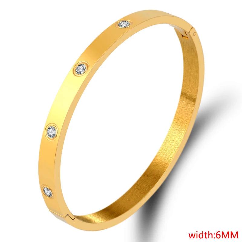 Stainless Steel Crystals Bangles Bracelets for Women
