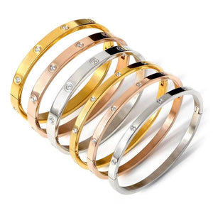 Stainless Steel Crystals Bangles Bracelets for Women