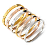 Stainless Steel Crystals Bangles Bracelets for Women
