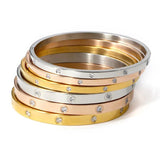 Stainless Steel Crystals Bangles Bracelets for Women