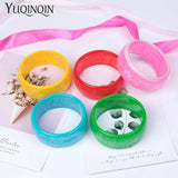 Colorful Charm Cuff Hand Bracelet Bangles Wide Bangle Women Resin Jewelry