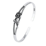 Foxanry Silver Bracelet for Women Vintage Unique Rose Party Jewelry