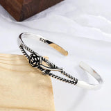Foxanry Silver Bracelet for Women Vintage Unique Rose Party Jewelry