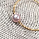 Natural Pearl Bracelet Alloy Winding Three Pearls Bangles