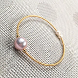 Natural Pearl Bracelet Alloy Winding Three Pearls Bangles