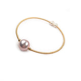 Natural Pearl Bracelet Alloy Winding Three Pearls Bangles