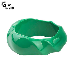 Guanlong Monochrome Resin Bangle Thick Bottom Craft Bracelet