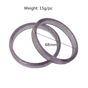Japanese Acrylic Resin Bangles 11 Colors Glitter Party Bracelet Wrist Jewelry