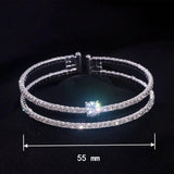 Golden Geometric Rhinestone Bracelet for Women