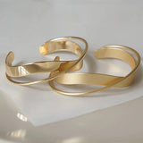Geometric Cross Cuff Bracelets for Women Matte Adjustable