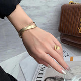 Geometric Cross Cuff Bracelets for Women Matte Adjustable
