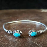 Natural Stone Inlaid Double Bracelet - Jewelry Gift