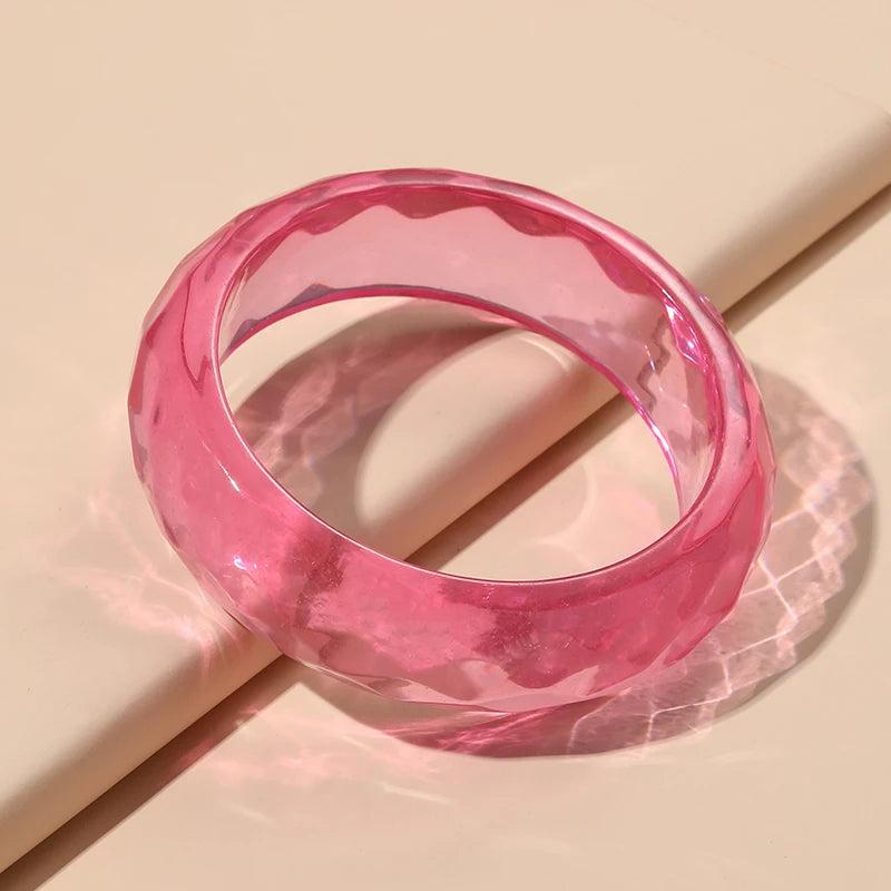 Colorful Wide Cuff Bangles for Women Resin Punk Bangle Bracelet