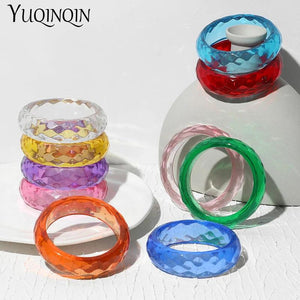 Colorful Wide Cuff Bangles for Women Resin Punk Bangle Bracelet