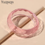 Colorful Wide Cuff Bangles for Women Resin Punk Bangle Bracelet