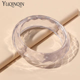 Colorful Wide Cuff Bangles for Women Resin Punk Bangle Bracelet