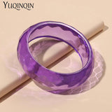 Colorful Wide Cuff Bangles for Women Resin Punk Bangle Bracelet