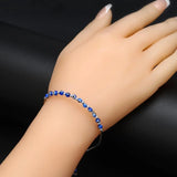 Lucky Eye Red Evil Eye Bead Bangle Bracelet Silver Chain