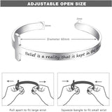Religious Jesus Cross Bracelet for Women Stainless Steel Open Cuff