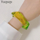 Multicolor Resin Acrylic Bangles Set for Women