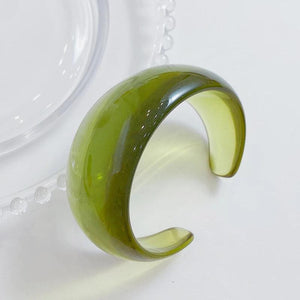 Vintage Geometric Wide Bangle Bracelet Acrylic Resin Open Bangles