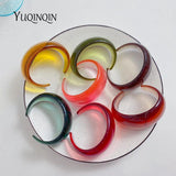 Vintage Geometric Wide Bangle Bracelet Acrylic Resin Open Bangles