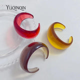 Vintage Geometric Wide Bangle Bracelet Acrylic Resin Open Bangles