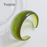 Vintage Geometric Wide Bangle Bracelet Acrylic Resin Open Bangles