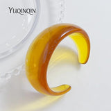 Vintage Geometric Wide Bangle Bracelet Acrylic Resin Open Bangles