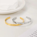 Stainless Steel CZ Star Opening Bangles 14k Plated Jewelry Women