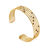 316L Stainless Steel Geometric Lines Bangle For Women Girl Cuff Bracelet
