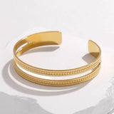 316L Stainless Steel C-Shape Cuff Bracelet For Women Girl Adjustable Bangles