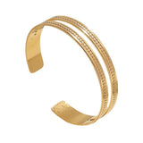 316L Stainless Steel C-Shape Cuff Bracelet For Women Girl Adjustable Bangles