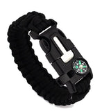 Camping Survival Rope Chain Bracelet Braided Colorful Travel Compass