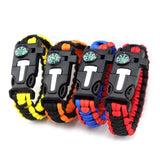 Camping Survival Rope Chain Bracelet Braided Colorful Travel Compass