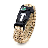 Camping Survival Rope Chain Bracelet Braided Colorful Travel Compass