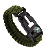 Camping Survival Rope Chain Bracelet Braided Colorful Travel Compass