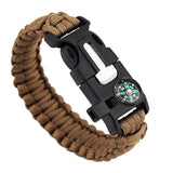 Camping Survival Rope Chain Bracelet Braided Colorful Travel Compass