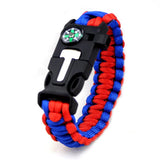 Camping Survival Rope Chain Bracelet Braided Colorful Travel Compass