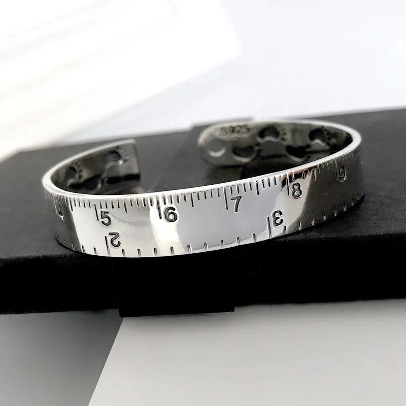 Personality Ruler Bracelets Silver Plated Jewelry Creative Bangles