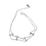 Foxanry Double Layer Zircon Bracelets for Women