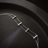 Foxanry Double Layer Zircon Bracelets for Women