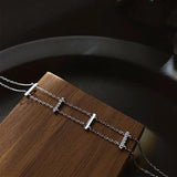Foxanry Double Layer Zircon Bracelets for Women