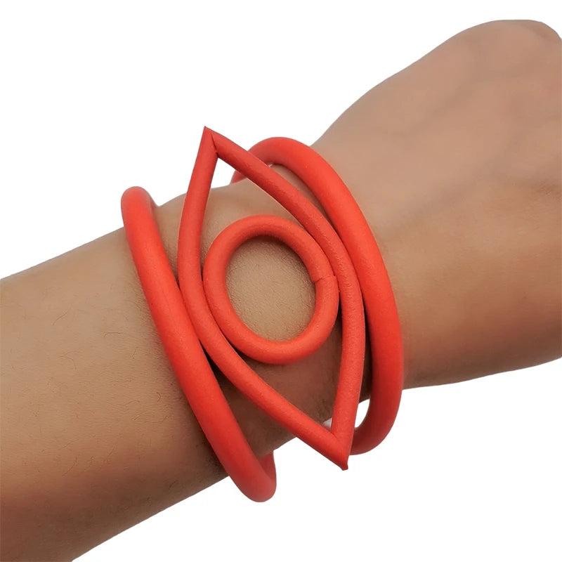 Multicolor Charm Bracelets Demon Eye Bangles Rubber Gothic Gift